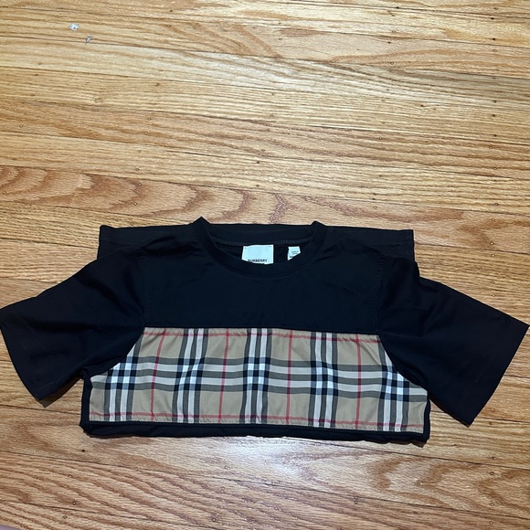 Burberry Black and Beige Plaid Kids Tee - Picture 2 of 4